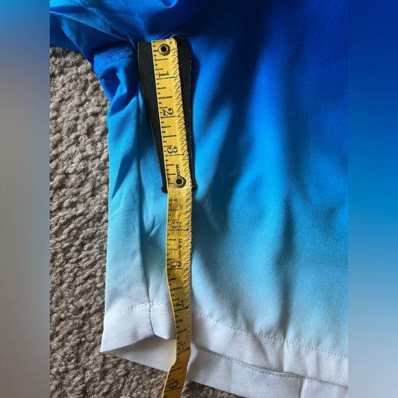 NWT LUCOWEE Mens Swim Trunks with Compression Liner Anti Chafe Sz XL Blue White - Picture 9 of 10